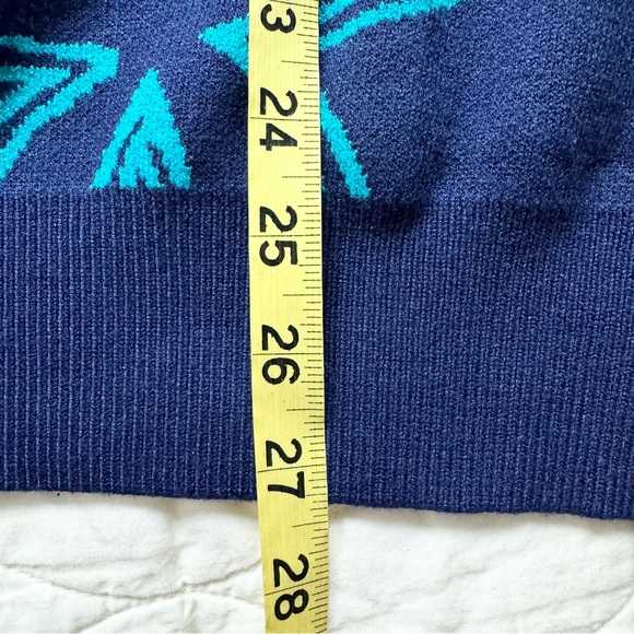 Dokotoo Floral Knit Sweater Boho Crew Neck GrandmaCore Long Sleeve Navy XL NWT - Picture 14 of 14